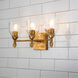 Fun Finial 3 Light 22 inch Gold Leaf with Antique Vanity Light Wall Light